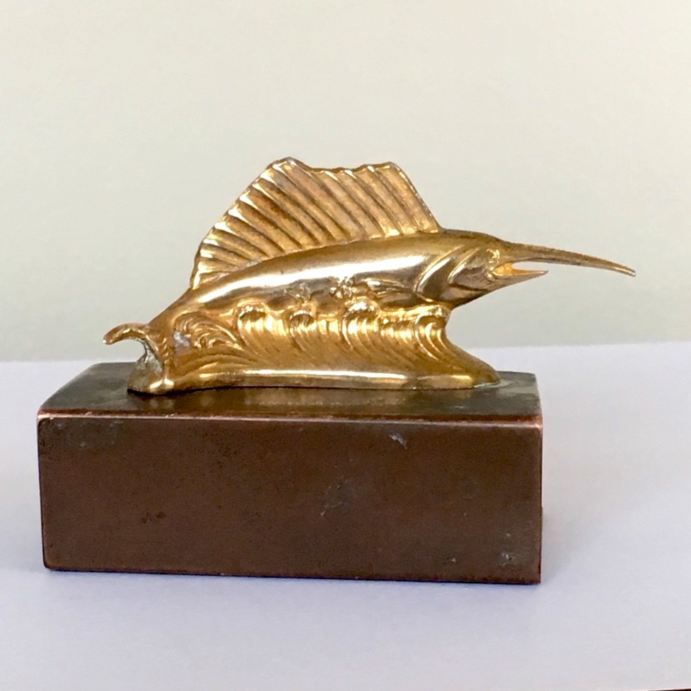Sailfish Matchbox Cover Brass, Sports Fishing, Vintage, Angler Gift, Antique